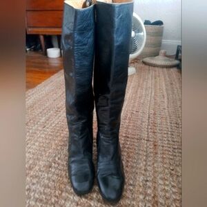 Gucci Vintage Black Riding Leather Boots.
